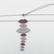 Срібне кольє подовжене Поцілунки Губки різні з рожевими кольоровими фіанітами (з регулятором) ko14569-2