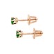 Класичні золоті сережки-гвоздики з зеленими фіанітами 12709з, Зелений