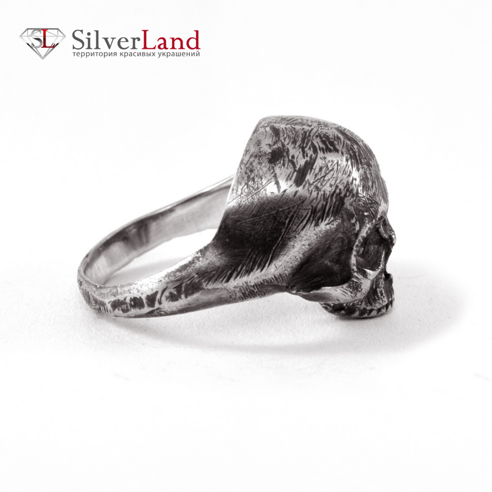 Кольцо перстень череп из черненого серебра "EJ Yorick" (Йорик) Арт. 1072/EJ