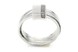 Наборное серебряное кольцо Платформа с фианитами геометрия СК11099, 17,5 размер, 17-5, Белый