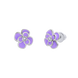 Детские серьги Пион с фиолетовой эмалью и фианитами 2195546006130501, Фиолетовый, UmaUmi Flowers