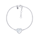 Серебряный браслет-цепочка Сердце большое с перламутром (17) Арт. 5526uub