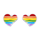 Сережки-пуссеты Сердце цветное с разноцветной эмалью 2195721006080501, Разноцветный, UmaUmi Symbols