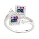 Срібний перстень Два квадрата з кольоровими фіанітами K11615-2, 17,5 розмір, 17-5, Різнокольоровий