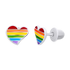 Сережки-пуссеты Сердце цветное с разноцветной эмалью 2195721006080501, Разноцветный, UmaUmi Symbols