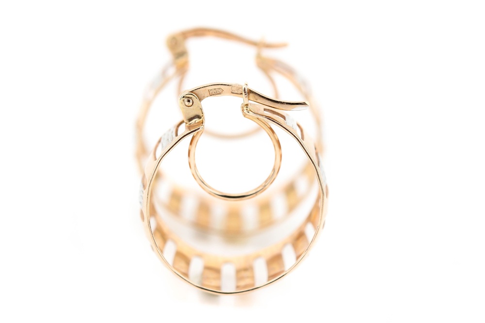 Широкие серьги-кольца из золота КС12082