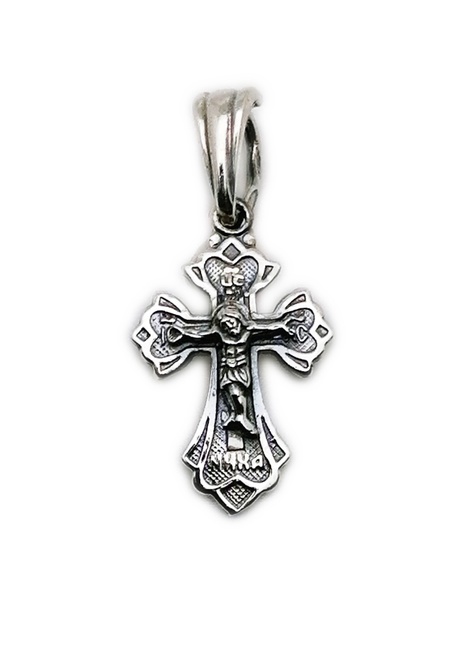 Срібний Хрест 5 фігурний з розп'яттям з чорнінням без вставок 2029-IDE