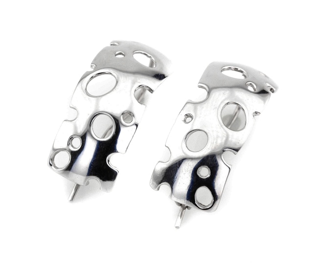 Срібні сережки пластини з наскрізними отворами СС12073