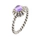 Серебряное черненое кольцо шариками с выступающим фиолетовым фианитом 11002п-2, 17 размер