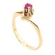 Золотое кольцо классическое с выступающим рубином 11204A, 16,5 размер