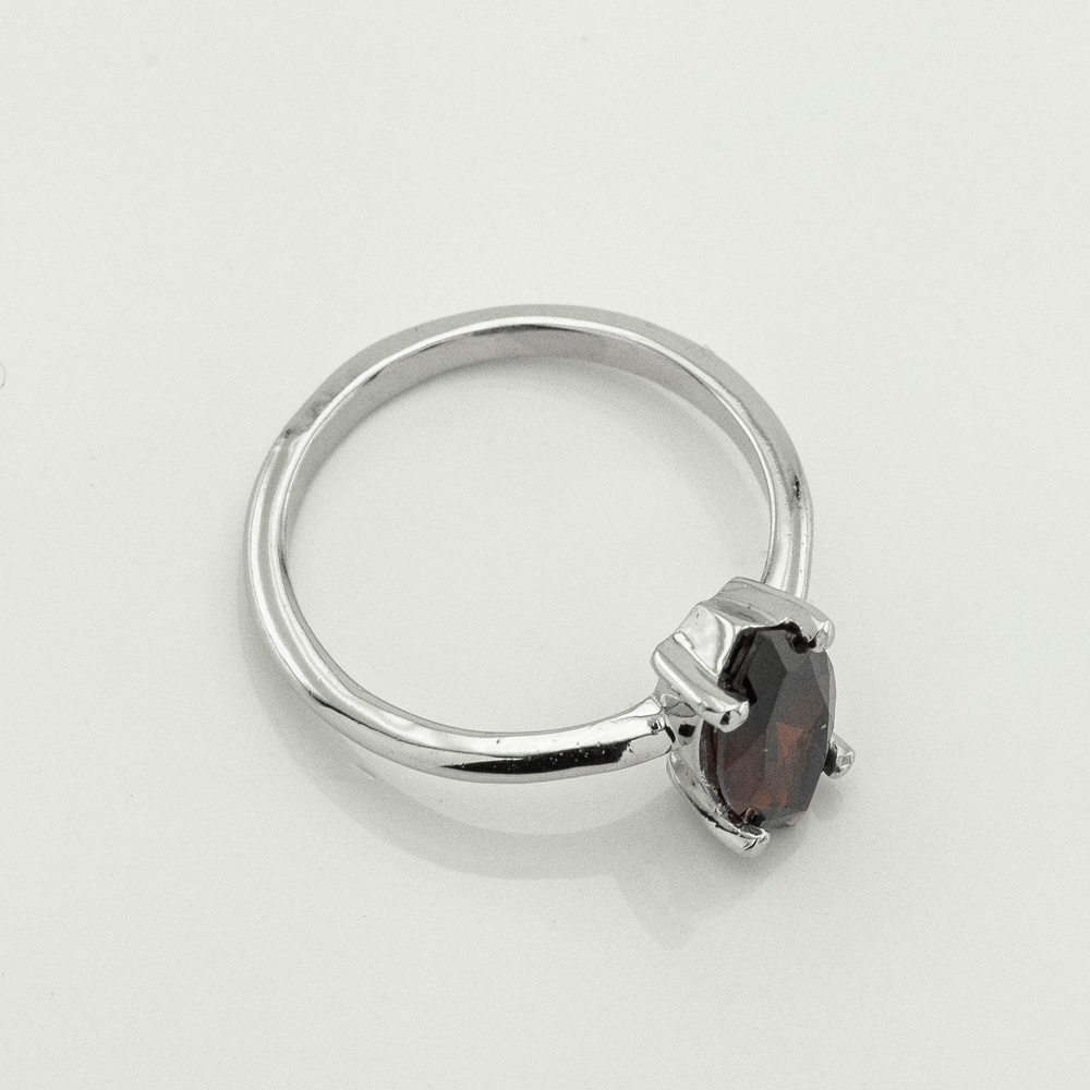 Серебряное кольцо Маркиз с гранатом 3101991-4gr, 17,5 размер