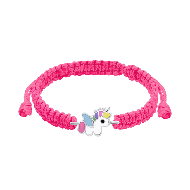 Дитячий браслет плетінь рожевий Єдиноріг різнокольоровий з емаллю 4195700006080411, Різнобарвний, UmaUmi Magic