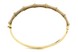 Жесткий тонкий браслет из желтого золота с фианитами КВ15001-1, Белый