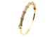 Жорсткий тонкий браслет з жовтого золота з фіанітами КВ15001-1, Білий