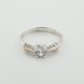 Серебряное кольцо с фианитами с золотыми накладками к861ф, 17 размер