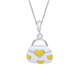 Кулон (подвес) Сумочка с желтой эмалью из серебра (14х15) Арт. 5551uuk -1