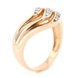 Золотое кольцо с фианитами три дорожки волной КК11239, 18 размер, 18, Белый
