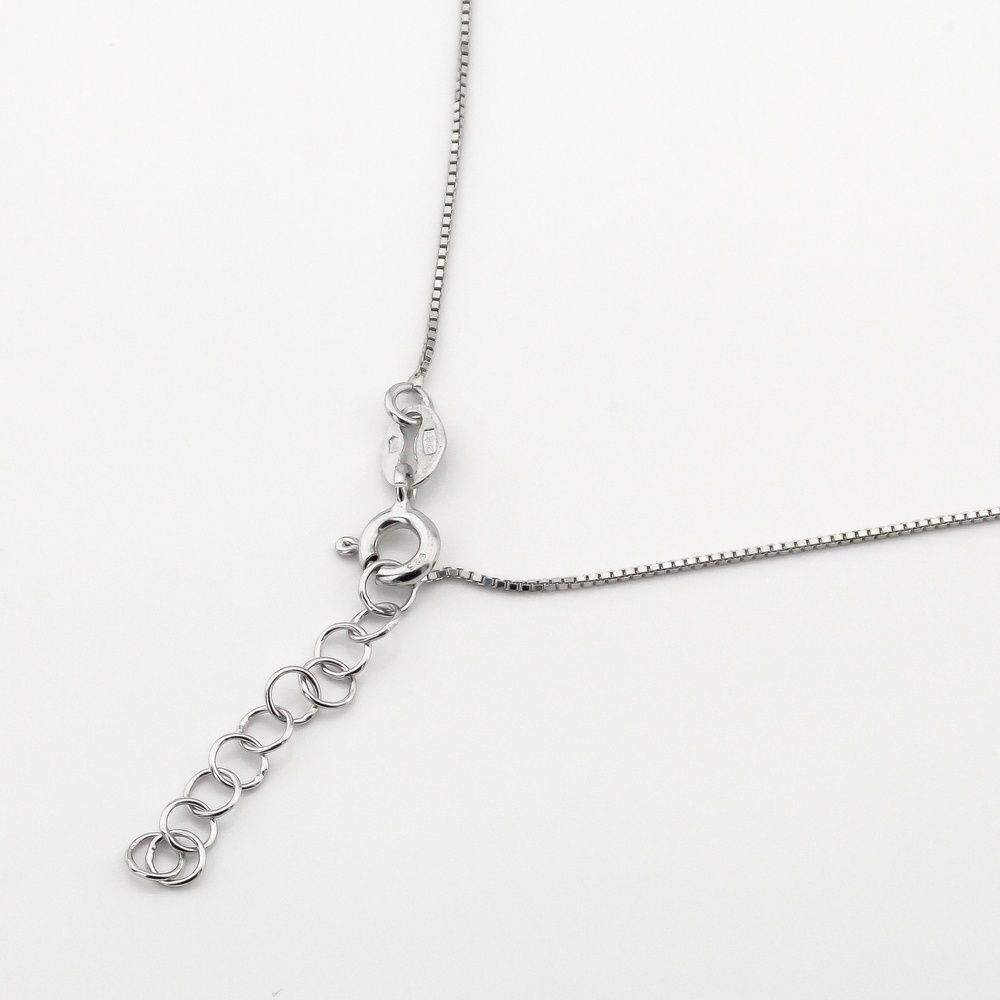 Серебряное колье Сердечко с шариками без камней KO14327, 45 размер
