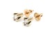 Золоті сережки-гвоздики з закруткою з фіанітами 12187-1, Білий