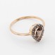 Золотое кольцо Капля с дымчатым кварцем и фианитами 11908sq, 16 размер