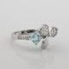 Серебряное кольцо Цветок белый с голубым фианитом k111600, 17 размер