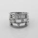 Серебряное кольцо широкое Четыре дорожки с белыми фианитами 11740-4, 16 размер