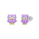 Детские пусеты (гвоздики) Сова Фиолетовая с эмалью из серебра 925 пробы (9х9,7) Арт. 5605uup