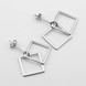 Срібні сережки Квадрат наскрізний (геометрія) c121931