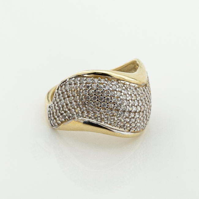 Золотое кольцо с фианитами k111805, 17 размер