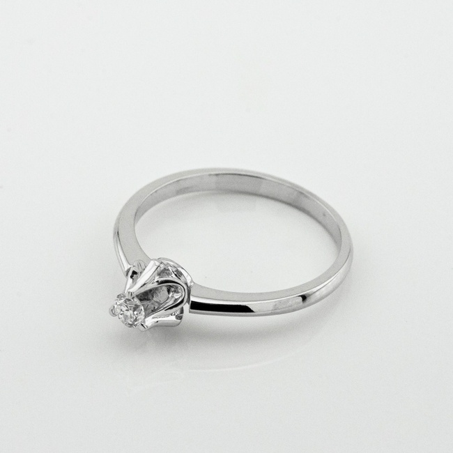 Золотое кольцо с бриллиантом ro11534, 16 размер