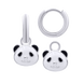 Дитячі сережки з підвісами Панда, d 12 mm 8195418406020501, Білий|Чорний, UmaUmi Transformers