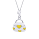 Кулон-карабин Сумочка с эмалью из серебра желтый (14х15) Арт. 5551uuk3-1