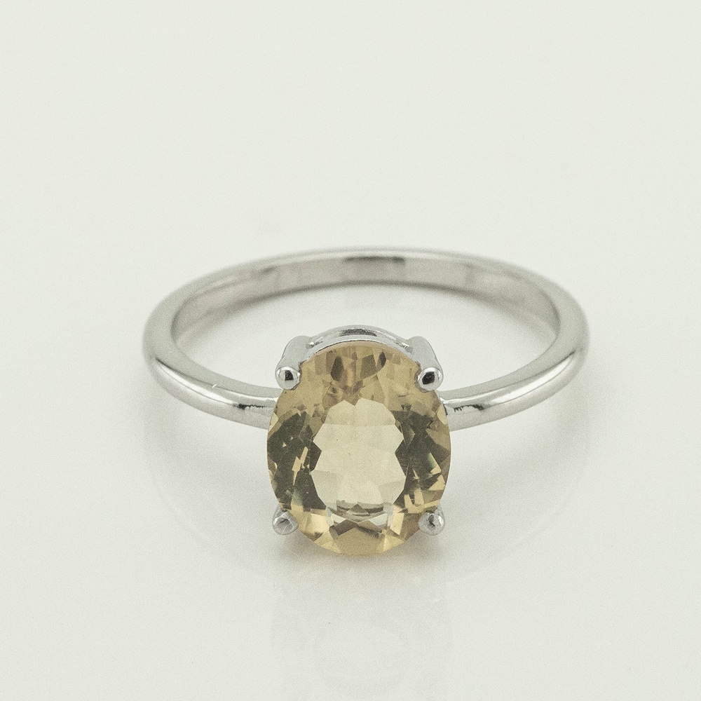 Серебряное кольцо Овал с цитрином 3101924-4citr, 17 размер