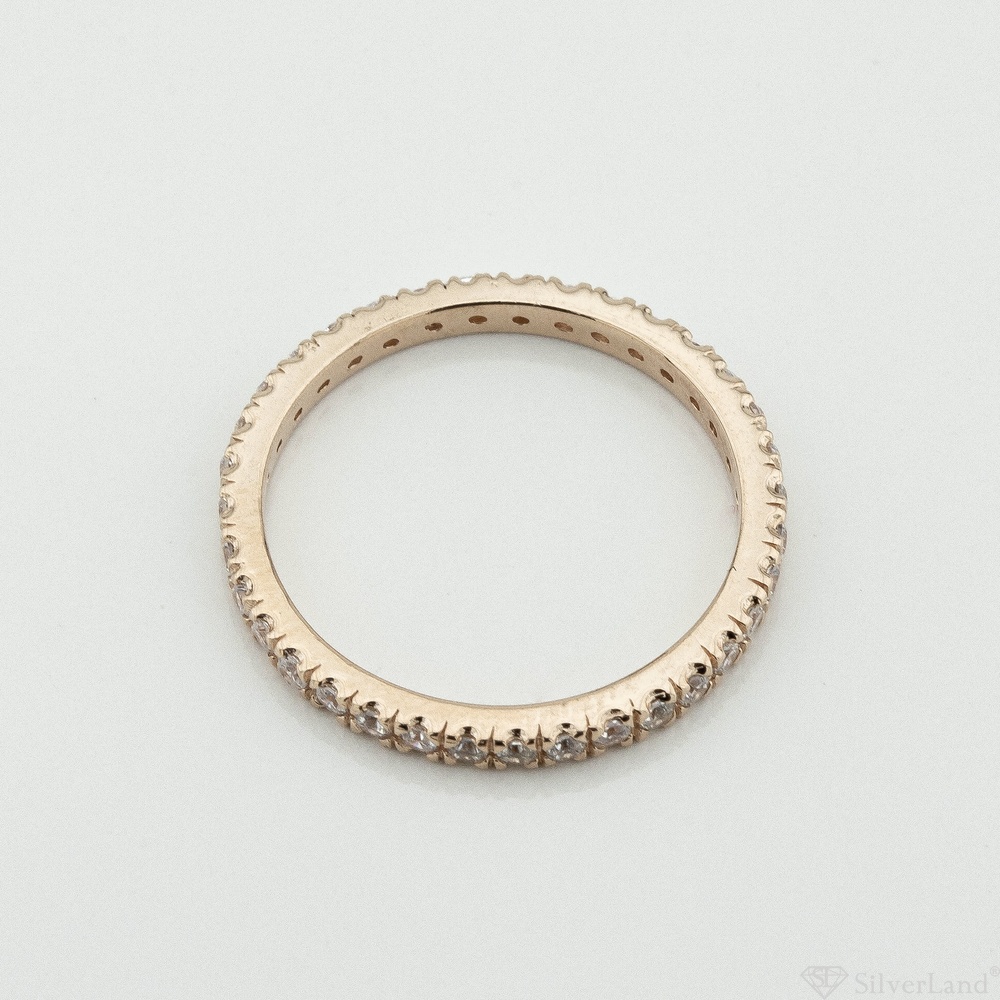 Золота каблучка-доріжка з діамантами ro11525, 16 розмір