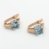 Золоті сережки з топазами 12707top