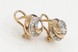 Золоті сережки круглої форми з фіанітами на італійській застібці КС12016, Білий