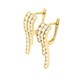Золоті сережки з фіанітами у вигляді трьох доріжок C12522, Білий