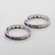 Срібні сережки-кільця з кольоровими фіанітами c121460-2