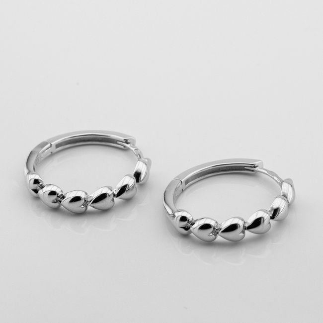 Серебряные серьги-кольца 3202641, 27