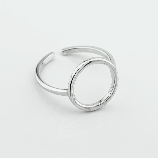 Серебряное кольцо Круг минимализм k111909, 16 размер