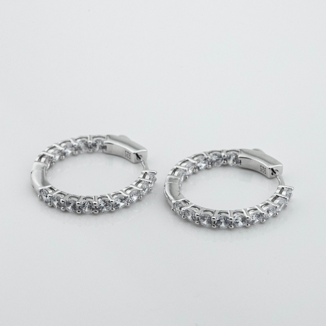Срібні сережки з фіанітами 3201998 Діамант