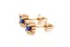 Золоті сережки-гвоздики з білими фіанітами та синьою шпинелью 12772-1, Білий|Синій