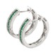 Золотые серьги-кольца белые с изумрудами и бриллиантами КР21410, Зеленый