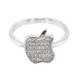 Срібний перстень "Яблуко" з білими фіанітами КК2Ф/1005-В, 16 розмір, 16, Білий
