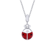 Срібний кулон Божа корівка з червоною емаллю (8х11) Арт. 5552uuk-1