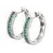 Золотые серьги-кольца белые с изумрудами и бриллиантами КР21410, Зеленый