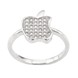 Срібний перстень "Яблуко" з білими фіанітами КК2Ф/1005-В, 16 розмір, 16, Білий