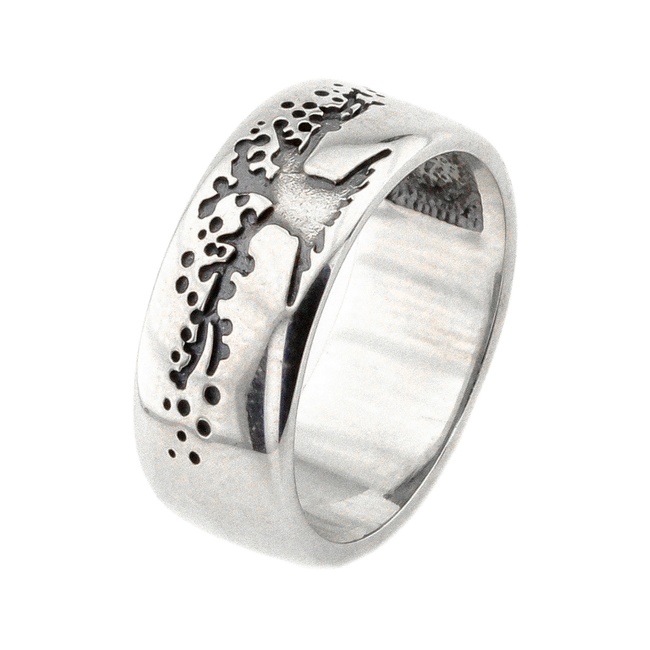 Серебряное кольцо Дерево жизни с чернением без вставок K11597, 17 размер, 17
