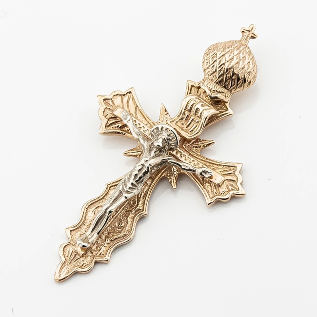 Золотой крестик с распятием (Спаси и Сохрани) p131023