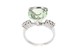 Выступающее серебряное кольцо с зеленым кварцем и фианитами 11816-1, 17,5 размер, 17-5, Зеленый